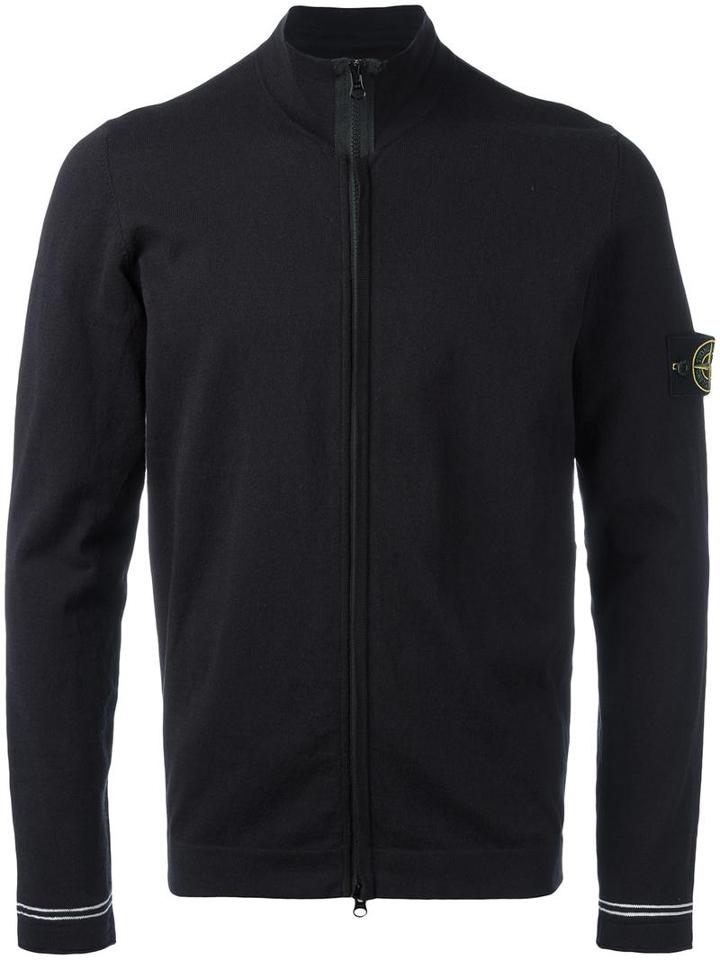 Stone Island Zipped Sweatshirt, Men's, Size: Xxl, Black, Cotton