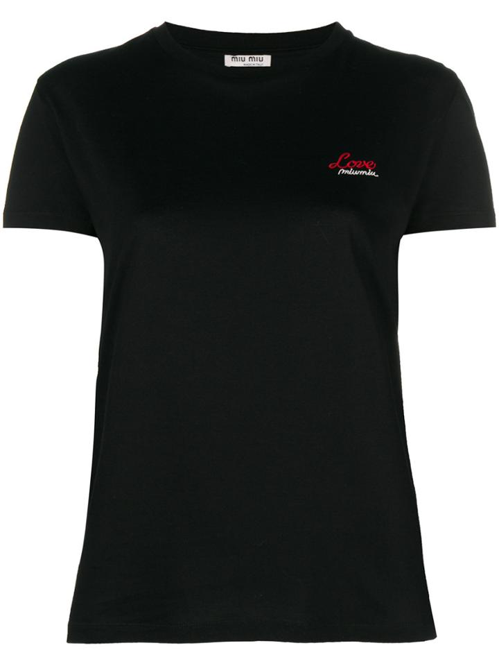 Miu Miu Back Detail T-shirt - Black