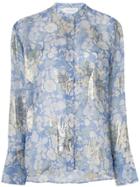 Christian Wijnants Tara Semi-sheer Floral Shirt - Blue