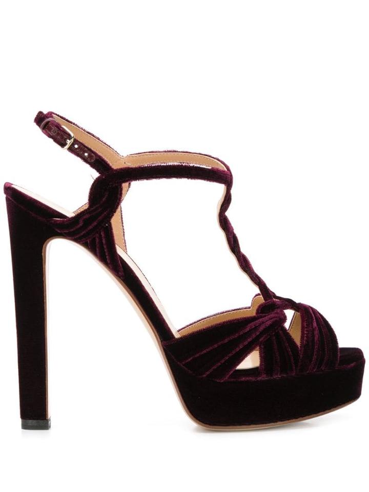 Francesco Russo Braided Velvet Sandals - Red