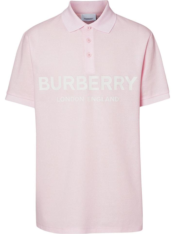 Burberry Logo Print Polo Shirt - Pink