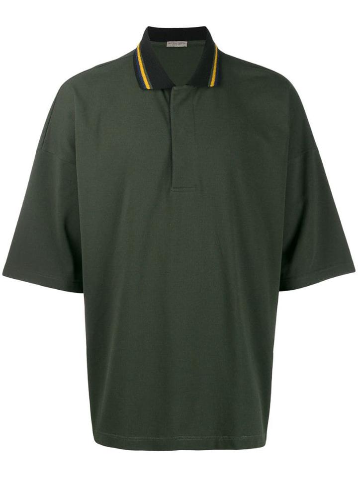 Bottega Veneta Striped Collar Polo Shirt - Green
