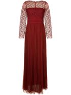 Copurs Fine Lace Sheer Gown - Red
