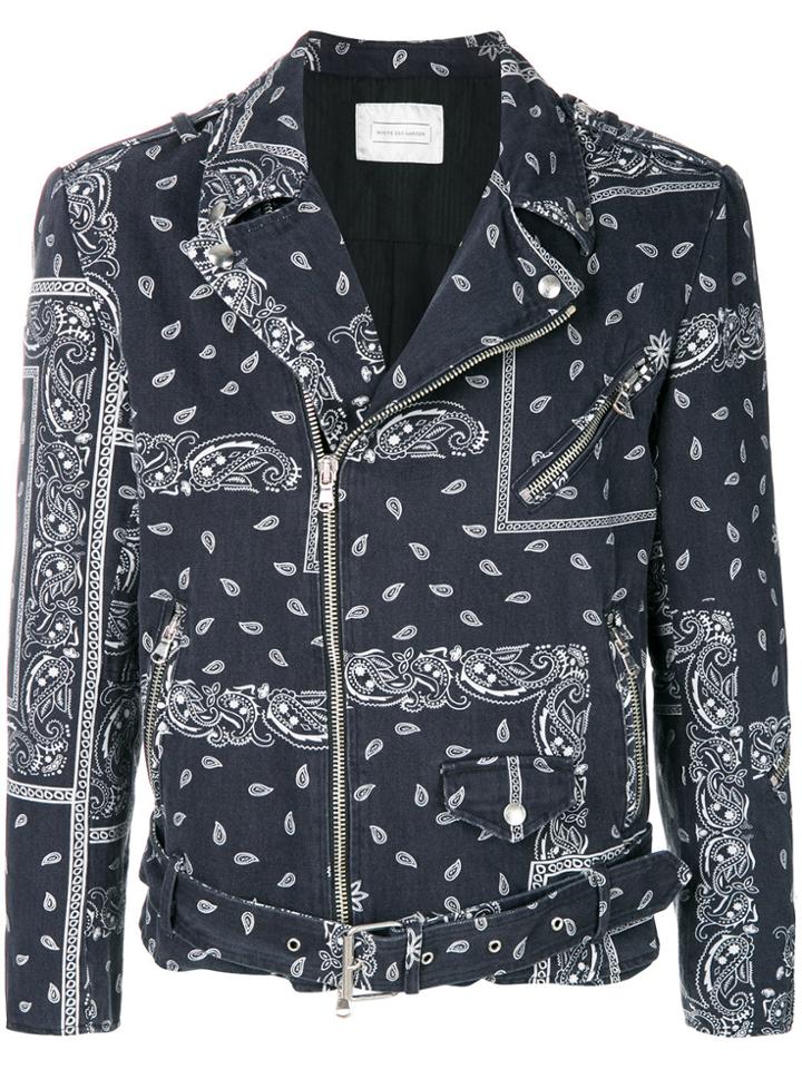 Route Des Garden Notch Collar Biker Jacket - Blue