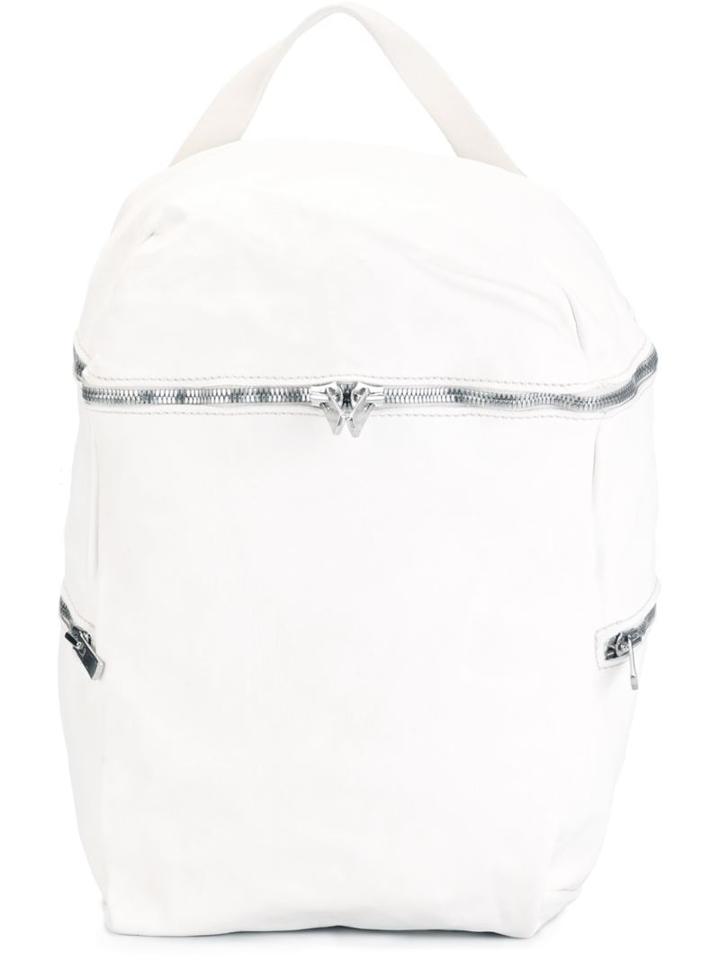 Guidi Top Handle Backpack, White, Horse Leather