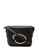 Oscar De La Renta Logo Plaque Shoulder Bag - Black