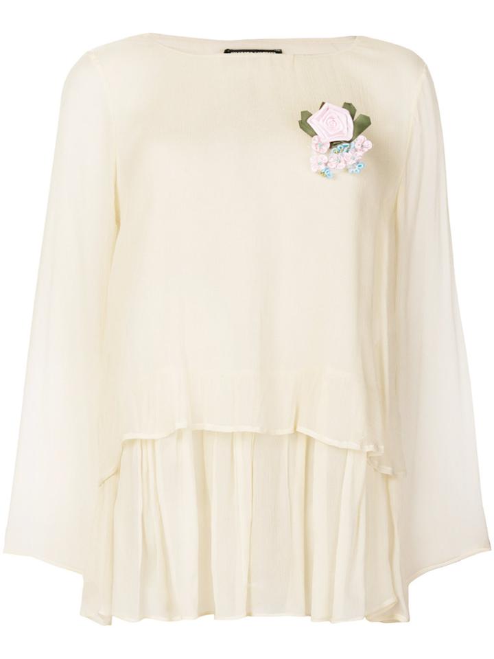 Twin-set Ruffled Hem Blouse - Nude & Neutrals