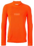 Stone Island Ribbed Sweater, Men's, Size: Large, Yellow/orange, Polyamide