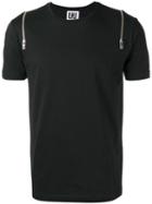 Les Hommes Zipped Shoulders T-shirt, Men's, Size: Large, Black, Cotton