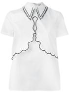 Vivetta Pointy Collar T-shirt, Women's, Size: 44, White, Cotton