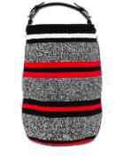 Colville Embroidered Striped Tote - Black