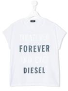 Diesel Kids - Printed T-shirt - Kids - Cotton - 10 Yrs, Girl's, White