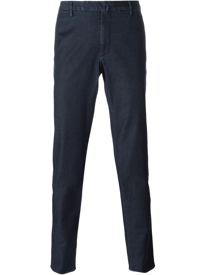 Incotex Tailored Trousers, Men's, Size: 46, Blue, Cotton/elastodiene