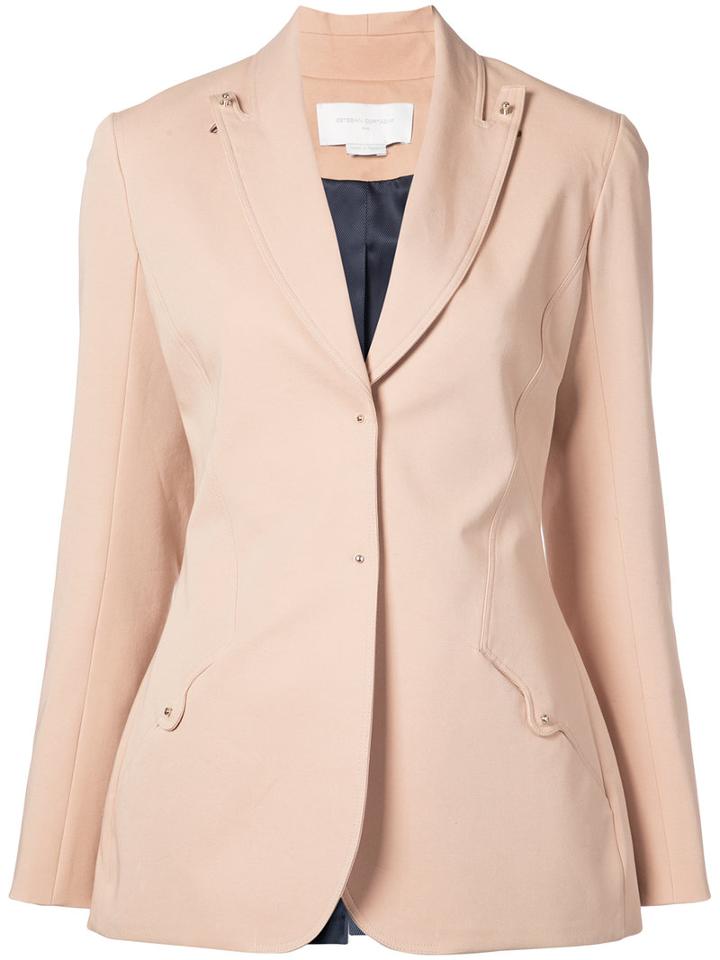 Esteban Cortazar - Fitted Blazer - Women - Cotton/spandex/elastane - 36, Nude/neutrals, Cotton/spandex/elastane
