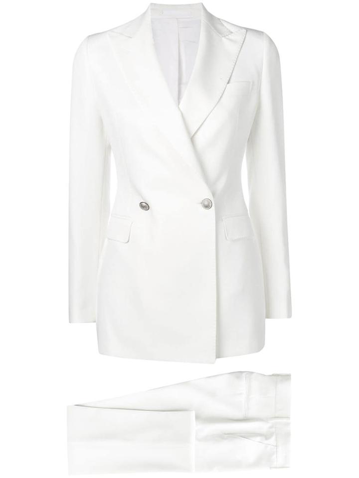 Tagliatore Double Breasted Suit - White