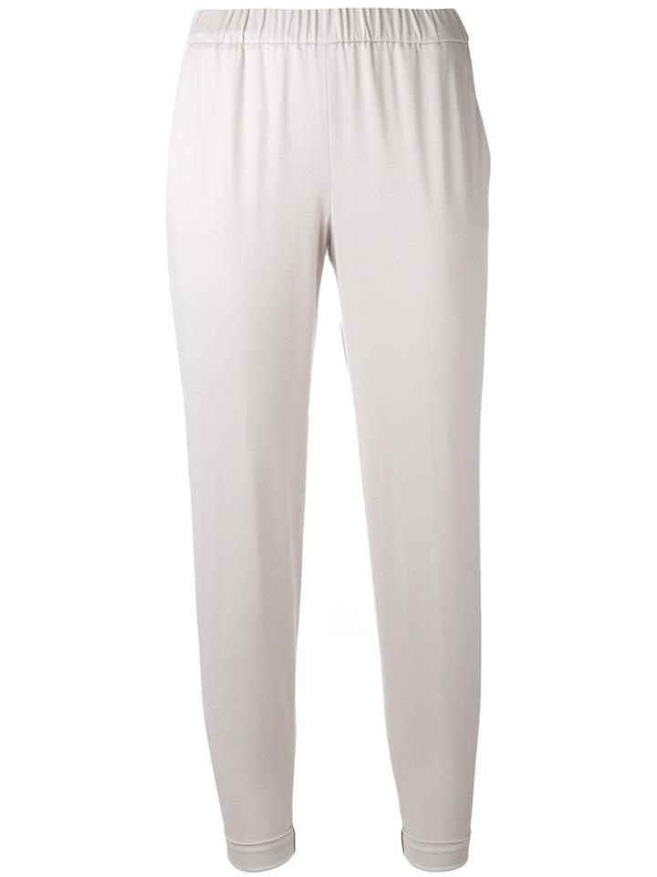 Fabiana Filippi Cropped Trousers, Women's, Size: 44, Nude/neutrals, Cotton/polyester/spandex/elastane
