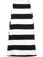 Des Prés Striped Midi Skirt - White
