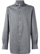 Kiton Woven Printed Shirt, Men's, Size: 42, Grey, Cotton