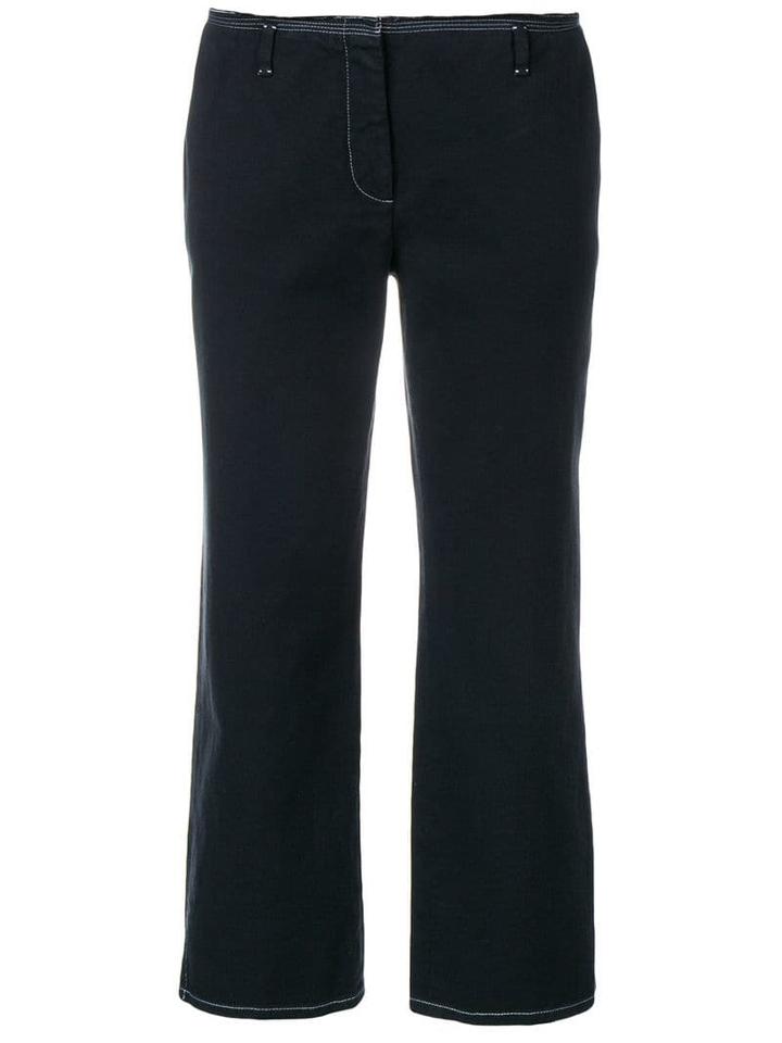 Prada Pre-owned Contrast Stitching Chinos - Black
