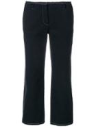 Prada Pre-owned Contrast Stitching Chinos - Black