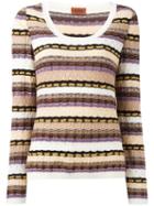 Missoni Vintage Striped Knit Jumper, Women's, Size: 40, White