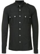 Balmain Fitted Military Style Shirt - Black