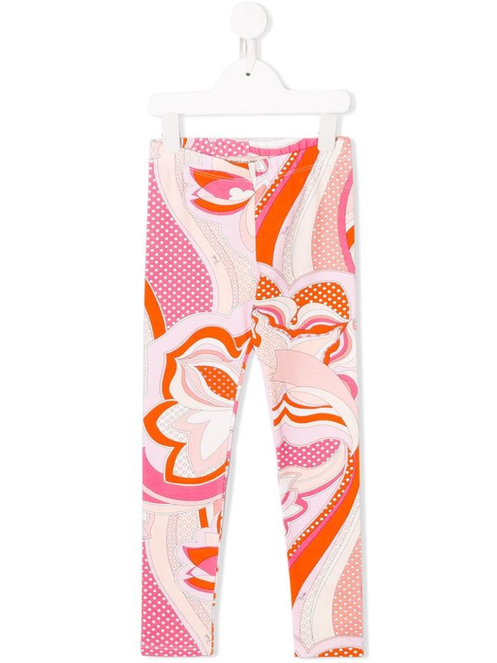 Emilio Pucci Junior Geometric Pattern Leggings - Pink