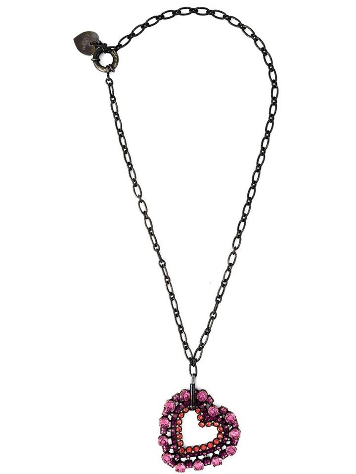 Lanvin Heart Pendant Necklace, Women's, Pink/purple