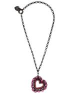 Lanvin Heart Pendant Necklace, Women's, Pink/purple