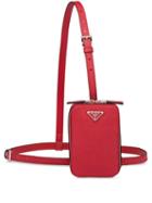 Prada Logo Plaque Harness Body Bag - Red