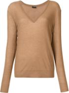 Joseph V-neck Pullover, Women's, Size: Medium, Brown, Cashmere