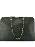 Chanel Pre-owned 1997's Briefcase Chain Shoulder Bag - Green