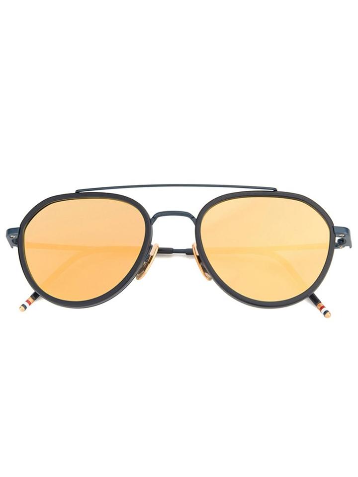 Thom Browne - Aviator Sunglasses - Men - Silver/glass - One Size, Blue, Silver/glass