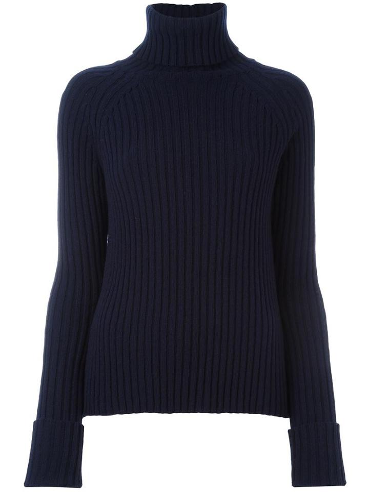 Erika Cavallini 'zenia' Turtleneck Jumper, Women's, Size: Medium, Blue, Virgin Wool