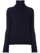 Erika Cavallini 'zenia' Turtleneck Jumper, Women's, Size: Medium, Blue, Virgin Wool