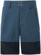 Kolor Two Tone Jersey Shorts, Men's, Size: 4, Green, Cotton/polyester