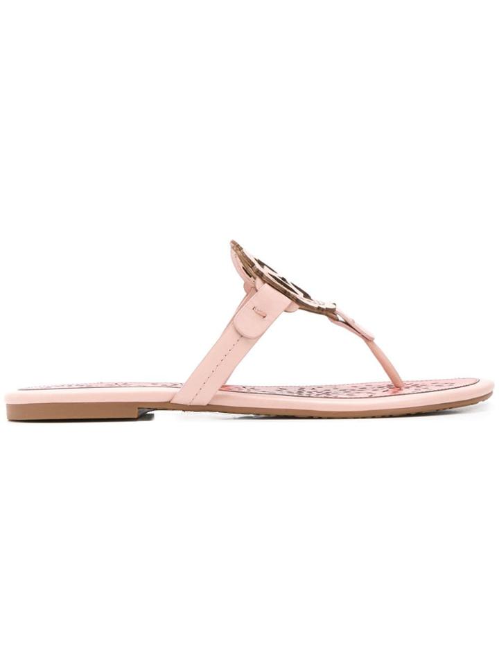 Tory Burch Logo Plaque Flip Flops - Pink