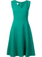 Oscar De La Renta Sleeveless Flared Dress, Women's, Size: 8, Green, Silk/spandex/elastane/virgin Wool/nylon