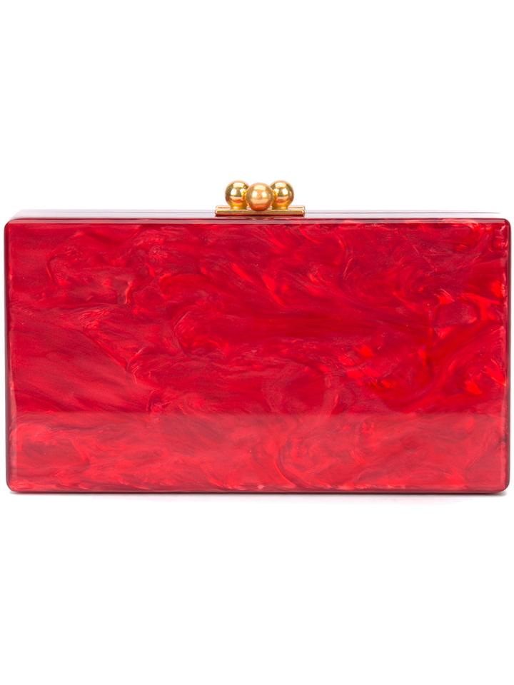 Edie Parker - Marbled Effect Clutch - Women - Acrylic - One Size, Red, Acrylic