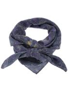 Emanuel Ungaro Vintage Leaf Print Scarf, Women's, Grey