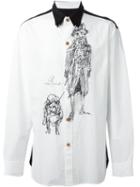 Yohji Yamamoto I-triple Collar Print Shirt, Men's, Size: 3, White, Cotton