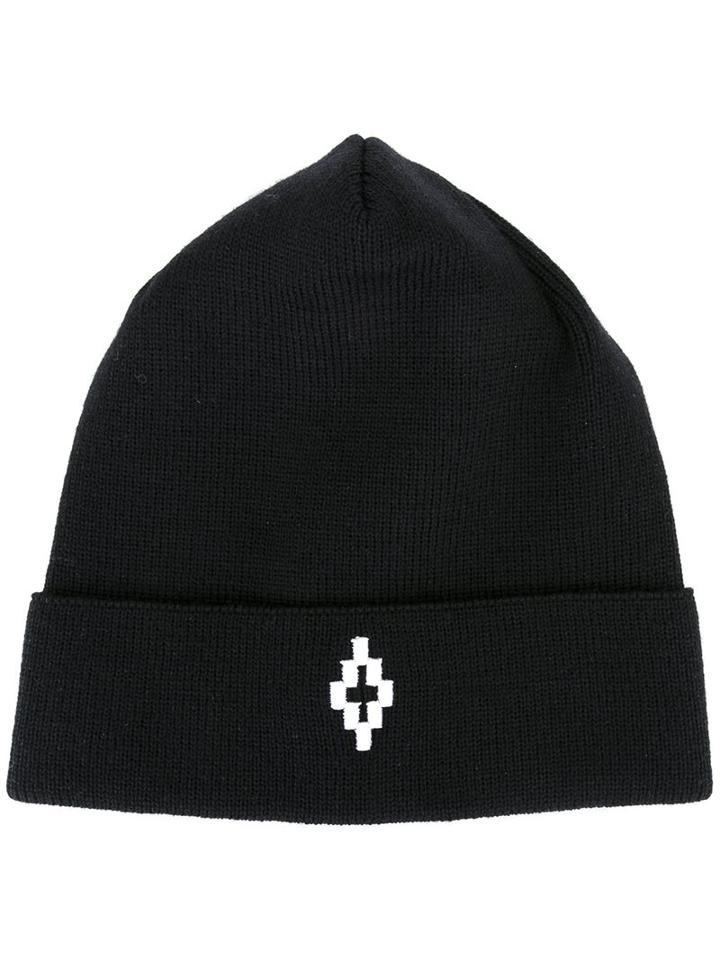 Marcelo Burlon County Of Milan 'cruz' Beanie, Men's, Black, Cotton/wool