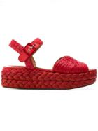 Clergerie Aude Flatform Sandals - Red