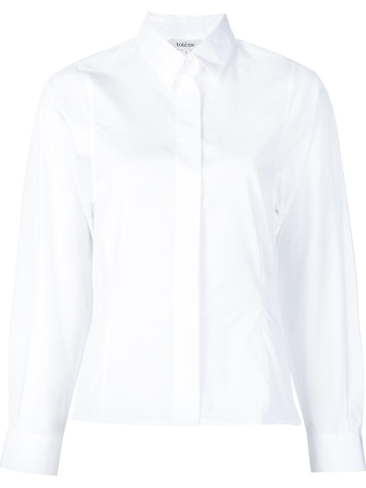 Toteme Classic Button Down Shirt, Women's, Size: Large, White, Cotton