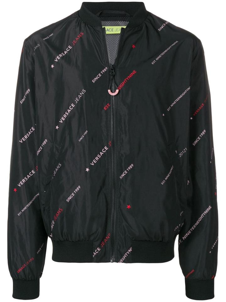 Versace Jeans Logo Bomber Jacket - Black