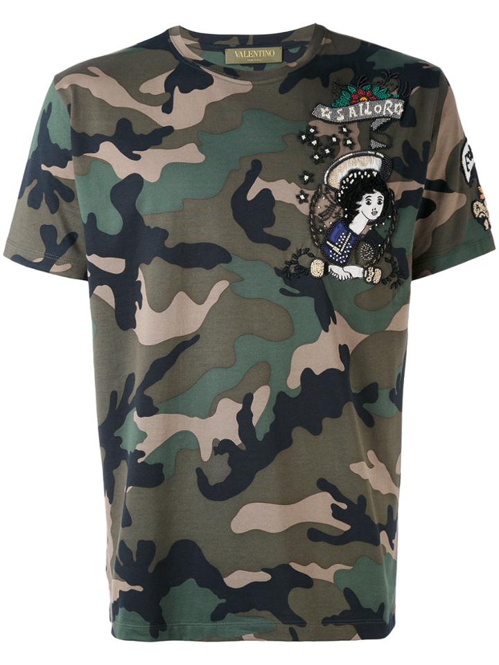 Valentino Camo-print T-shirt - Green