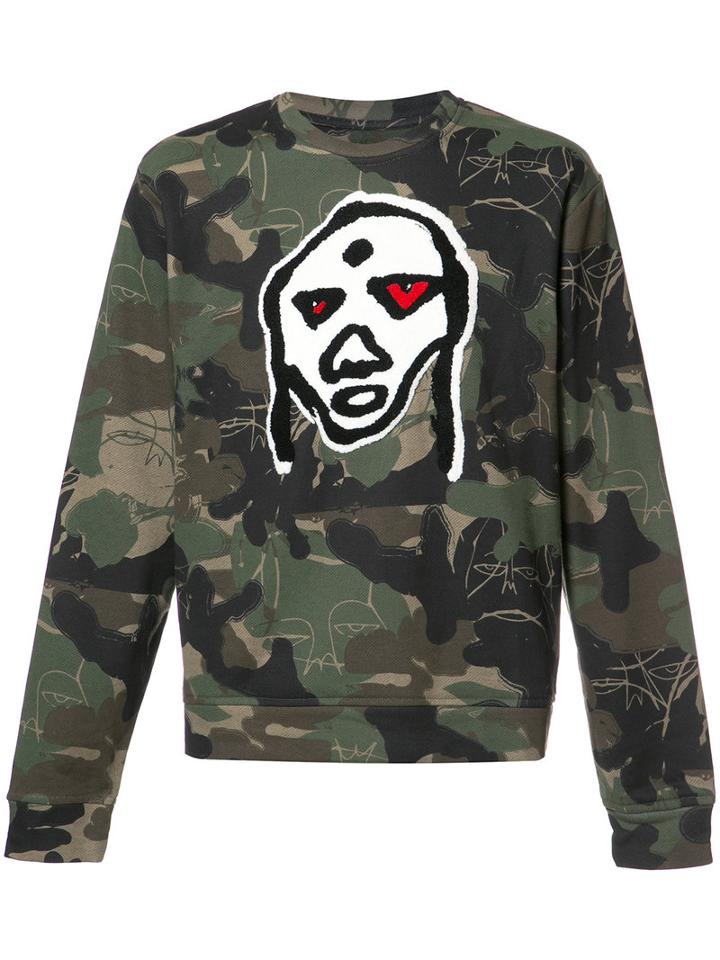 Haculla Camouflage Print Sweatshirt, Men's, Size: Large, Green, Cotton