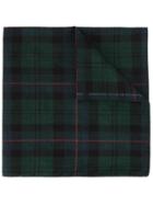 Undercover Plaid Print Scarf - Green