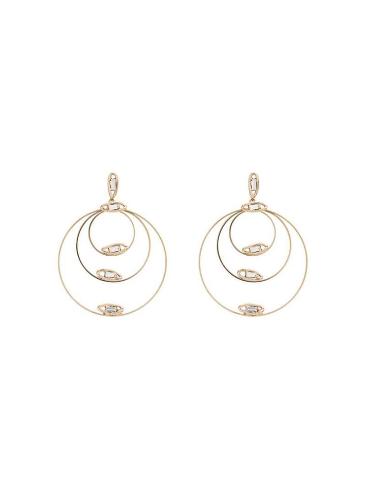 Rosantica Gold Tone Triple Hoop Crystal-embellished Earrings