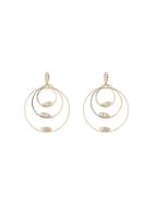 Rosantica Gold Tone Triple Hoop Crystal-embellished Earrings